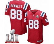 Men's Nike New England Patriots #88 Martellus Bennett Elite Red Alternate Super Bowl LI 51 NFL Jersey