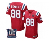 Men's Nike New England Patriots #88 Martellus Bennett Elite Red Alternate Super Bowl LI Champions NFL Jersey