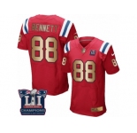 Men's Nike New England Patriots #88 Martellus Bennett Elite Red Gold Alternate Super Bowl LI Champions NFL Jersey