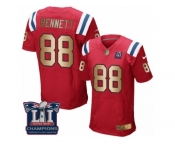 Men's Nike New England Patriots #88 Martellus Bennett Elite Red Gold Alternate Super Bowl LI Champions NFL Jersey
