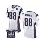 Men's Nike New England Patriots #88 Martellus Bennett Elite White Gold Super Bowl LI Champions NFL Jersey