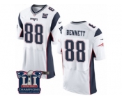 Men's Nike New England Patriots #88 Martellus Bennett Elite White Gold Super Bowl LI Champions NFL Jersey