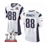 Men's Nike New England Patriots #88 Martellus Bennett Elite White Super Bowl LI 51 NFL Jersey