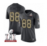 Men's Nike New England Patriots #88 Martellus Bennett Limited Black 2016 Salute to Service Super Bowl LI 51 NFL Jersey