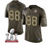 Men's Nike New England Patriots #88 Martellus Bennett Limited Green Salute to Service Super Bowl LI 51 NFL Jersey