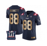 Men's Nike New England Patriots #88 Martellus Bennett Limited Navy Gold Rush Super Bowl LI Champions NFL Jersey