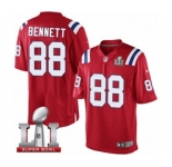Men's Nike New England Patriots #88 Martellus Bennett Limited Red Alternate Super Bowl LI 51 NFL Jersey