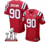 Men's Nike New England Patriots #90 Malcom Brown Elite Red Alternate Super Bowl LI 51 NFL Jersey