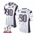 Men's Nike New England Patriots #90 Malcom Brown Elite White Super Bowl LI 51 NFL Jersey