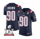 Men's Nike New England Patriots #90 Malcom Brown Limited Navy Blue Rush Super Bowl LI 51 NFL Jersey