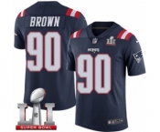 Men's Nike New England Patriots #90 Malcom Brown Limited Navy Blue Rush Super Bowl LI 51 NFL Jersey