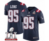 Men's Nike New England Patriots #95 Chris Long Limited Navy Blue Rush Super Bowl LI 51 NFL Jersey