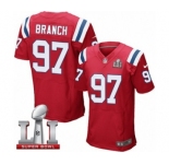 Men's Nike New England Patriots #97 Alan Branch Elite Red Alternate Super Bowl LI 51 NFL Jersey