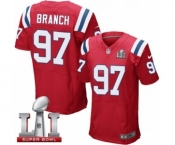 Men's Nike New England Patriots #97 Alan Branch Elite Red Alternate Super Bowl LI 51 NFL Jersey