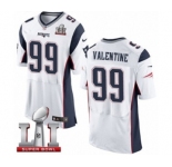 Men's Nike New England Patriots #99 Vincent Valentine Elite White Super Bowl LI 51 NFL Jersey