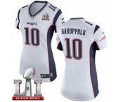 Women's Nike New England Patriots #10 Jimmy Garoppolo Elite White Super Bowl LI 51 NFL Jersey