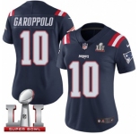 Women's Nike New England Patriots #10 Jimmy Garoppolo Limited Navy Blue Rush Super Bowl LI 51 NFL Jersey