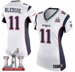 Women's Nike New England Patriots #11 Drew Bledsoe Elite White Super Bowl LI 51 NFL Jersey
