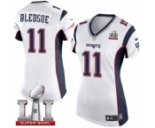Women's Nike New England Patriots #11 Drew Bledsoe Elite White Super Bowl LI 51 NFL Jersey