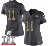 Women's Nike New England Patriots #11 Drew Bledsoe Limited Black 2016 Salute to Service Super Bowl LI 51 NFL Jersey