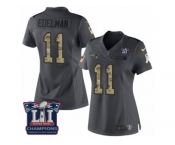 Women's Nike New England Patriots #11 Julian Edelman Limited Black 2016 Salute to Service Super Bowl LI Champions NFL Jersey