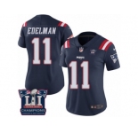 Women's Nike New England Patriots #11 Julian Edelman Limited Navy Blue Rush Super Bowl LI Champions NFL Jersey