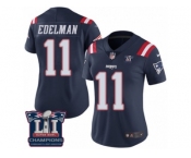 Women's Nike New England Patriots #11 Julian Edelman Limited Navy Blue Rush Super Bowl LI Champions NFL Jersey