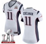 Women's Nike New England Patriots #11 Julian Edelman Limited White Super Bowl LI 51 NFL Jersey