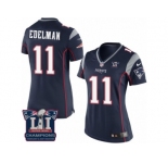 Women's Nike New England Patriots #11 Julian Edelman Navy Blue Team Color Super Bowl LI Champions NFL Jersey