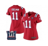 Women's Nike New England Patriots #11 Julian Edelman Red Alternate Super Bowl LI Champions NFL Jersey