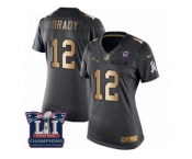 Women's Nike New England Patriots #12 Tom Brady Limited Black Gold Salute to Service Super Bowl LI Champions NFL Jersey