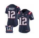 Women's Nike New England Patriots #12 Tom Brady Limited Navy Blue Rush Super Bowl LI Champions NFL Jersey