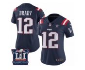 Women's Nike New England Patriots #12 Tom Brady Limited Navy Blue Rush Super Bowl LI Champions NFL Jersey