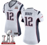 Women's Nike New England Patriots #12 Tom Brady Limited White Super Bowl LI 51 NFL Jersey
