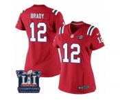 Women's Nike New England Patriots #12 Tom Brady Red Alternate Super Bowl LI Champions NFL Jersey