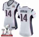 Women's Nike New England Patriots #14 Steve Grogan Elite White Super Bowl LI 51 NFL Jersey