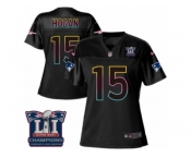 Women's Nike New England Patriots #15 Chris Hogan Game Black Fashion Super Bowl LI Champions NFL Jersey