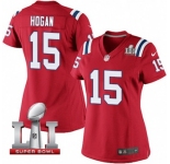 Women's Nike New England Patriots #15 Chris Hogan Limited Red Alternate Super Bowl LI 51 NFL Jersey