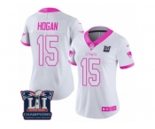 Women's Nike New England Patriots #15 Chris Hogan Limited White Pink Rush Fashion Super Bowl LI Champions NFL Jersey