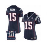 Women's Nike New England Patriots #15 Chris Hogan Navy Blue Team Color Super Bowl LI Champions NFL Jersey