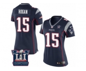 Women's Nike New England Patriots #15 Chris Hogan Navy Blue Team Color Super Bowl LI Champions NFL Jersey