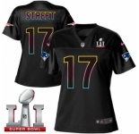 Women's Nike New England Patriots #17 Devin Street Game Black Fashion Super Bowl LI 51 NFL Jersey
