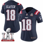 Women's Nike New England Patriots #18 Matthew Slater Limited Navy Blue Rush Super Bowl LI 51 NFL Jersey