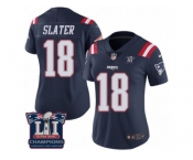 Women's Nike New England Patriots #18 Matthew Slater Limited Navy Blue Rush Super Bowl LI Champions NFL Jersey