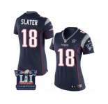 Women's Nike New England Patriots #18 Matthew Slater Navy Blue Team Color Super Bowl LI Champions NFL Jersey