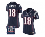 Women's Nike New England Patriots #18 Matthew Slater Navy Blue Team Color Super Bowl LI Champions NFL Jersey