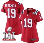 Women's Nike New England Patriots #19 Malcolm Mitchell Elite Red Alternate Super Bowl LI 51 NFL Jersey