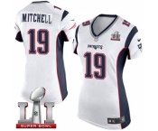 Women's Nike New England Patriots #19 Malcolm Mitchell Elite White Super Bowl LI 51 NFL Jersey