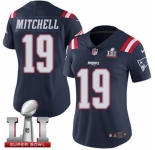 Women's Nike New England Patriots #19 Malcolm Mitchell Limited Navy Blue Rush Super Bowl LI 51 NFL Jersey