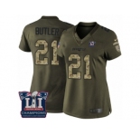 Women's Nike New England Patriots #21 Malcolm Butler Limited Green Salute to Service Super Bowl LI Champions NFL Jersey